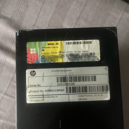 HP rp5800 Retail System Tower used, Intel Core i5, 4GB RAM, 500GB HDD