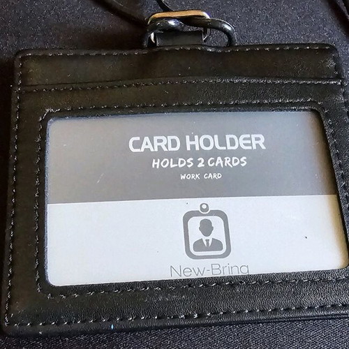 Leather card holder with elastic cord new, black