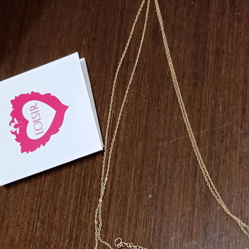 Silver gold-plated necklace with pendant flower 44 cm new Loisir