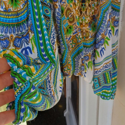 Salvari cotton pants like new, white and multicolor