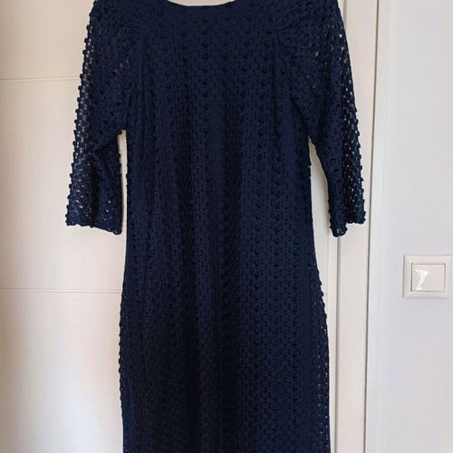 Blue dress size 12 like new with 3/4 sleeve