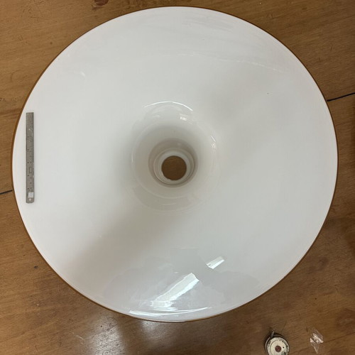 Vintage Murano UFO Pendant Light 63cm Opaline Glass