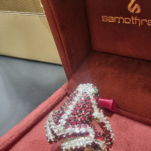 Silver ring frog with zirconia, new