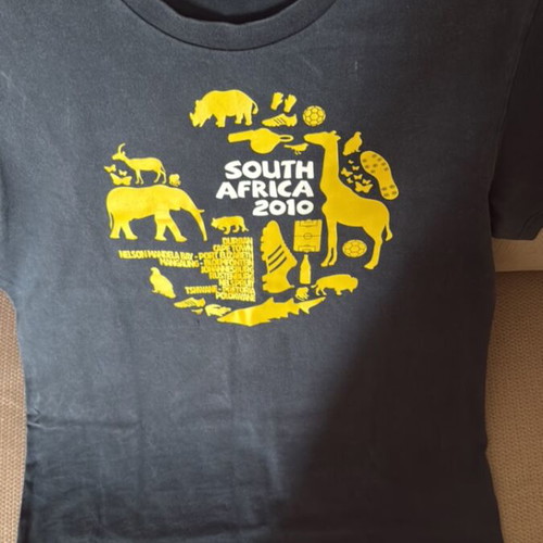 Adidas World Cup 2010 South Africa T-shirt used, size M, black and yellow