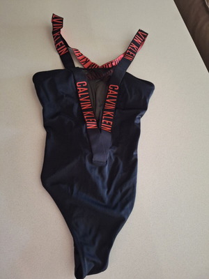 Calvin Klein one-piece swimsuit like new, black and red, size S