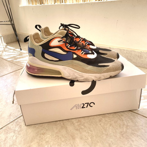 Nike Air Max 270 React athletic shoes size 40, excellent condition with sole wear
