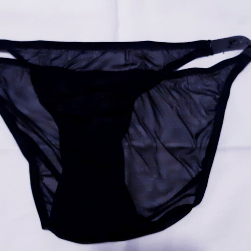 Zara Ousho Medium black sheer panties with rhinestone details