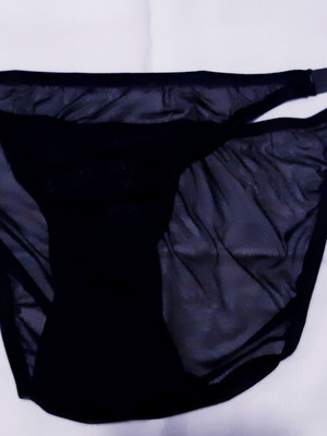 Zara Ousho Medium black sheer panties with rhinestone details