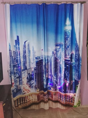 Curtains night cityscape set of 4 like new
