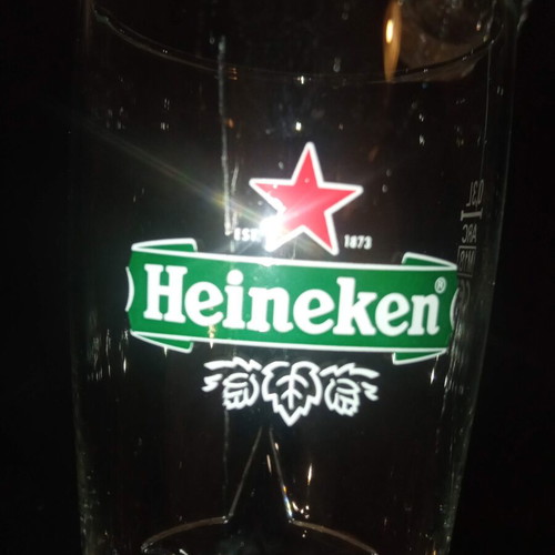 Heineken Beer Glasses Set of 5 300ml Like New with Star Relief