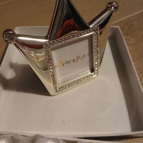 Children's frame silver 925 crown shape with white diamonds new