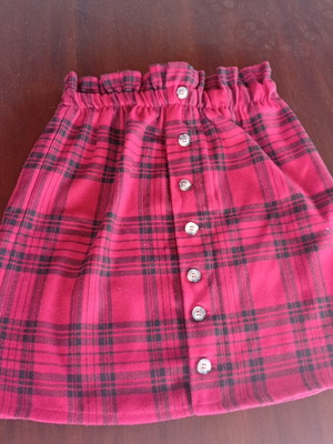 High-waisted skirt like new, size S, Pull and Bear, red and black