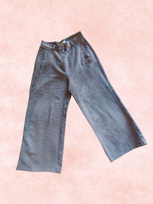 Pull&Bear women's cropped corduroy wide leg pants like new, gray, size S