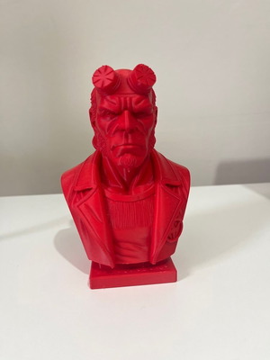 Hellboy 3D printed red bust figure statue, 15cm