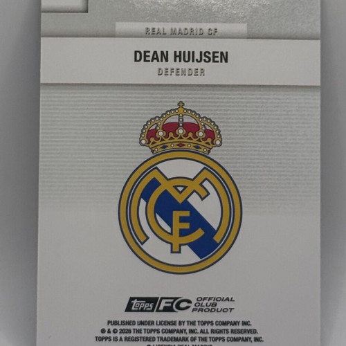 Dean Huijsen 2025-26 Topps Real Madrid Team Set Green Base card like new