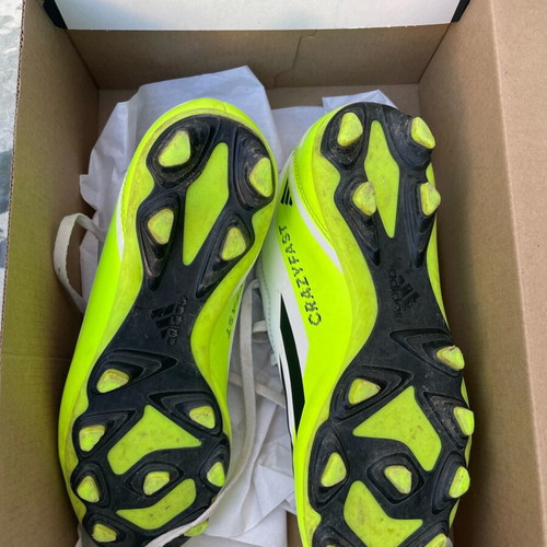 Adidas kids football shoes used, size 36, white and green