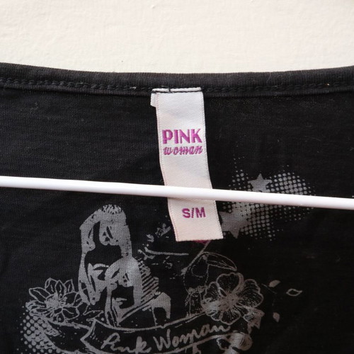 Black long blouse Pink Woman used, size s/m