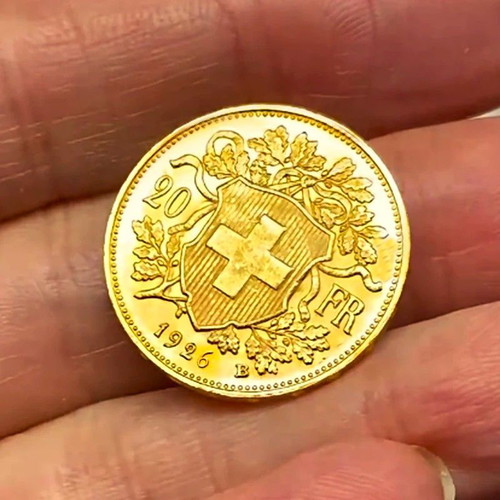 Swiss 20 Francs Gold Coin 1926 24K Museum Quality Replica New