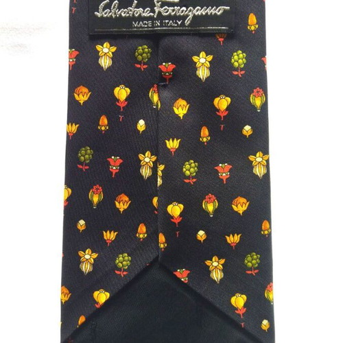 Salvatore Ferragamo authentic tie 100% silk like new, black multicolor
