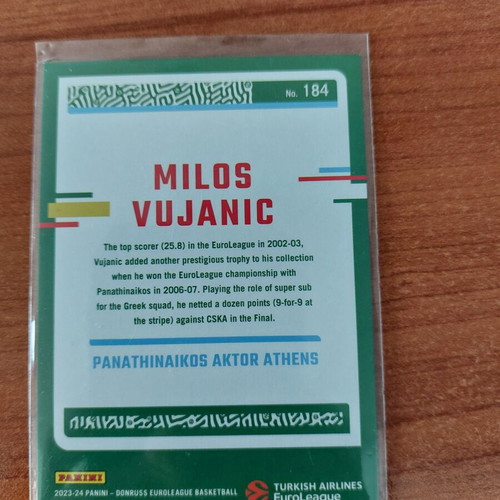 Panini Donruss Euroleague 2023-2024 Milos Vujanic holo laser card like new