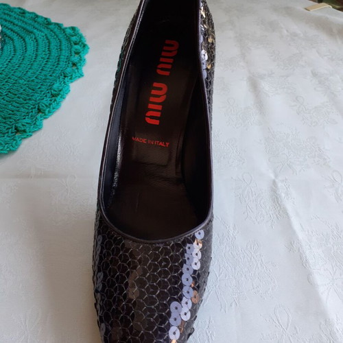 Miu Miu Black Pumps With Sequins New Size 37.5