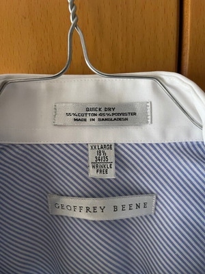 Geoffrey Beene white-blue striped shirt new, size XXL