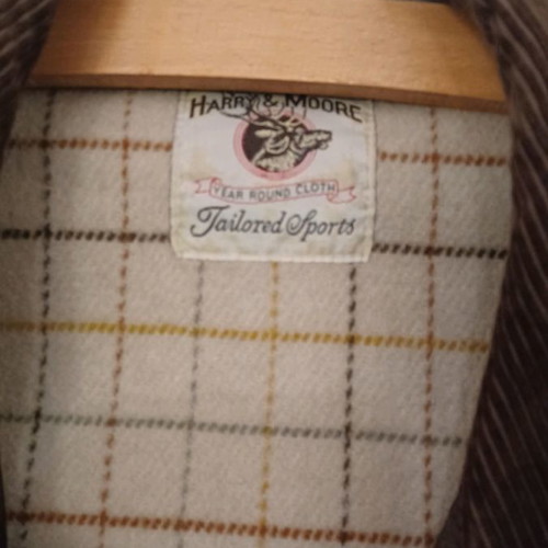 Harry & Moore coat used, brown, leather and corduroy, size 50