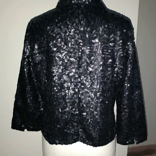Black sequin jacket like new, size L