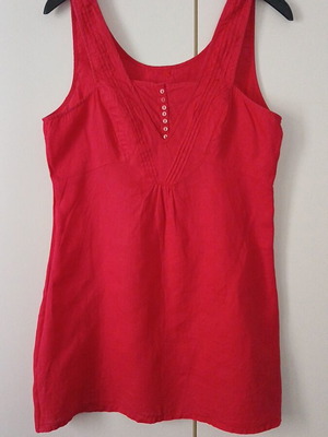 Mexx linen dress like new, red, size L