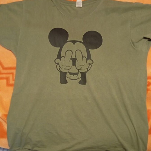 Μπλούζα Mickey Mouse μεταχειρισμένη, μέγεθος Large, φαρδιά γραμμή