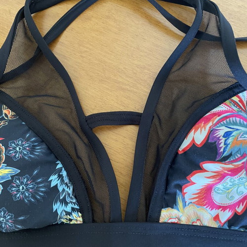 Women's bikini black with floral, like new, size S