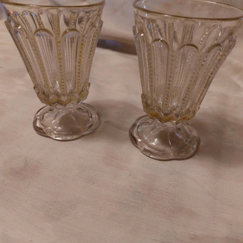 Beykoz glasses used, Turkish handmade with gold designs, 13 and 19 cm