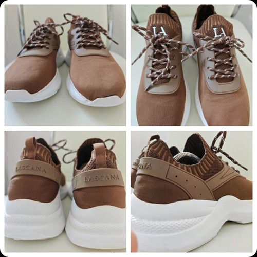Lascana trainers with knitted sock upper, brown, size 40
