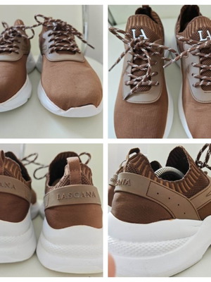 Lascana trainers with knitted sock upper, brown, size 40