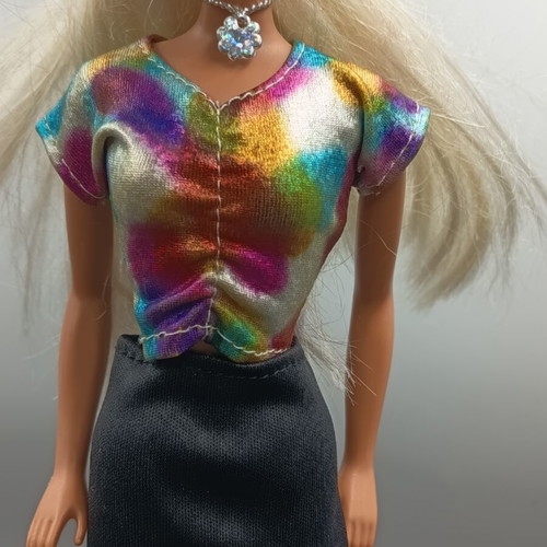 Clothes set for fashion doll: skirt, blouse, shoes