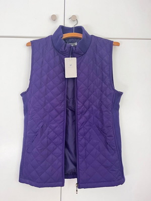 Women's sleeveless quilted vest new, purple, size small