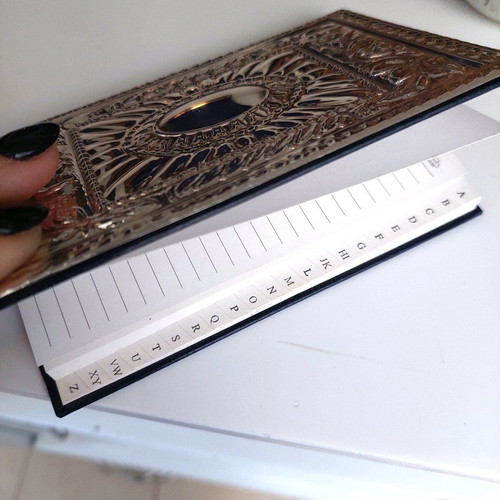 Silver 925 agenda with handmade carving like new