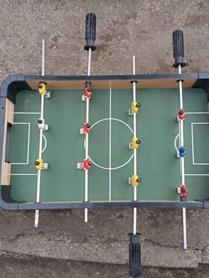 Mini foosball table used, missing balls