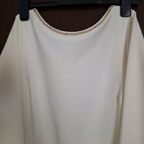 Be You mini evening dress with open back, size S/M, white and gold
