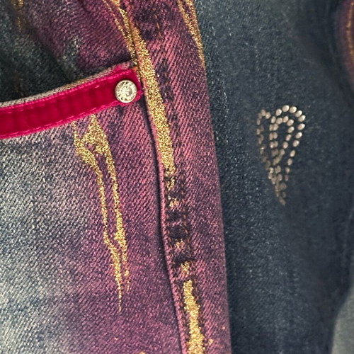 Y2K flare jeans Voyage Passion like new with purple shades and gold details