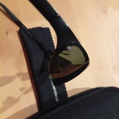 Emporio Armani sunglasses used, black with lens wear