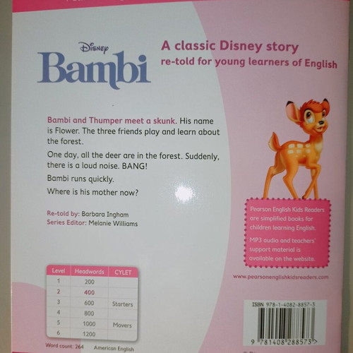 Bambi Disney Reader Level 2 like new