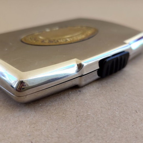 Dalvey Business Card Case used, stainless steel with gold detail