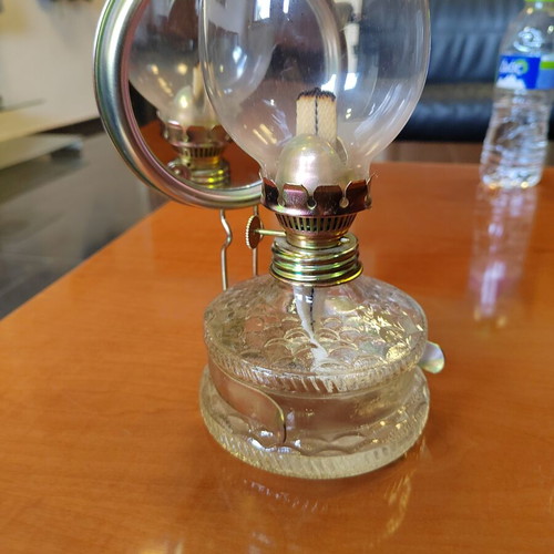 Vintage oil lamp with mirror reflector like new