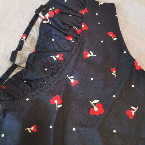 Summer dress dark blue with flowers new, size 122-128 cm
