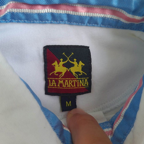 La Martina women's polo shirt size M, white, long sleeve, cotton