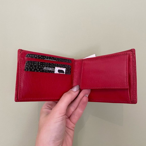 Bronica wallet red leather new with box