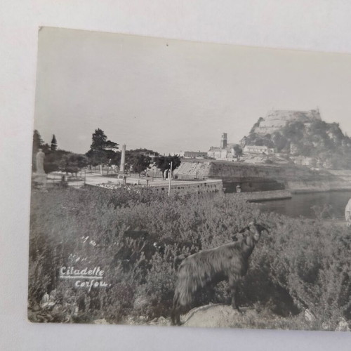 Black and white Corfu postcard used