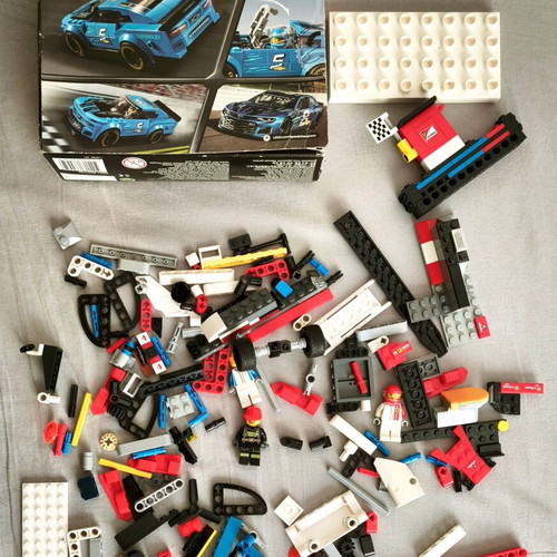 Lego Speed Champions Chevrolet Camaro ZL1 Race Car set used with box and bulk pieces
