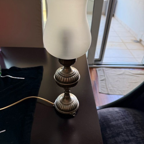 Silver lamp 926 handmade, like new, 40 cm height